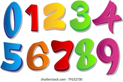 colorful figures from 0 to 10