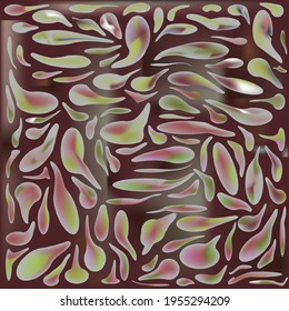 COLORFUL FIGURES OF DIFFERENT SHAPES ON A COLORED BACKGROUND IN THE FORM OF CAMOUFLAGE