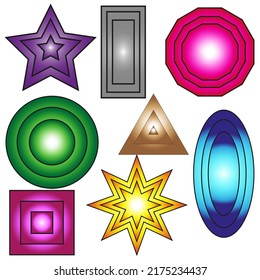 Colorful figures in trendy style. Geometric background. Vector illustration. stock image.