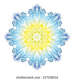 colorful filigree mandala floral pattern
