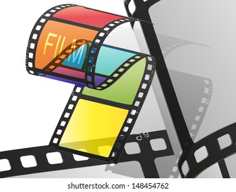 colorful film film, 3d abstraction