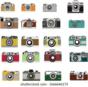 Colorful Film Camera Vector Pattern