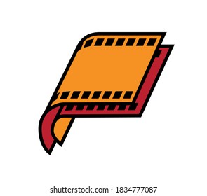 Colorful film reel. Two layers with a roll up