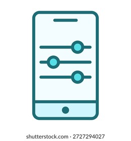 Farbiges Filter-Symbol, das auf einem Smartphone-Bildschirm angezeigt wird und sich ideal für mobile Schnittstellen, kreative Projekte, App-Designs und digitale Produkte eignet.