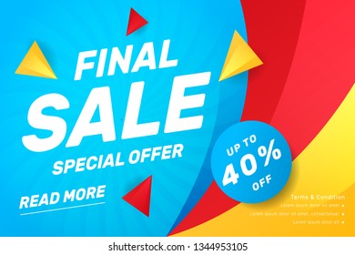 Colorful Final Sale Background. Poster Template. Vector Illustration.