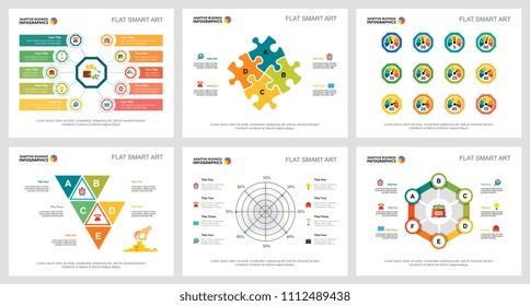 Colorful finance or banking concept infographic charts set. Business design elements for presentation slide templates. For corporate report, advertising, leaflet layout and poster design.