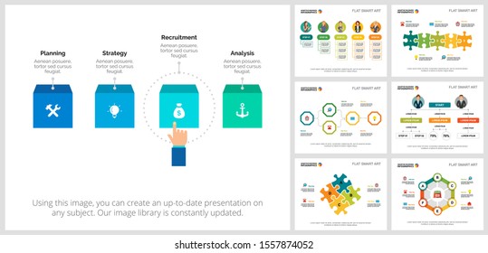 Colorful finance or banking concept infographic charts set. Business design elements for presentation slide templates. Can be used for annual report, advertising, flyer layout and banner design.
