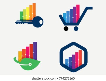 Colorful Finance Logo Set Template Design Vector, Emblem, Design Concept, Creative Symbol, Icon