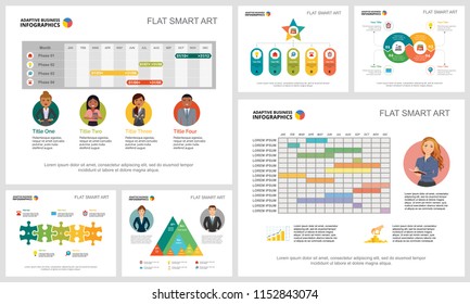 Colorful finance or training concept infographic charts set. Business design elements for presentation slide templates. Can be used for financial report, workflow layout and brochure design.
