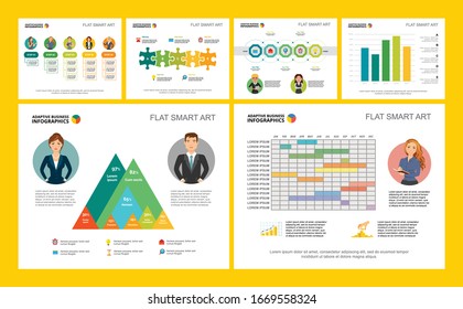 Coloridas listas de gráficos infográficos de conceptos financieros o de capacitación. Elementos de diseño empresarial para plantillas de diapositivas de presentación. Se puede utilizar para el diseño de informes financieros, flujos de trabajo y folletos.