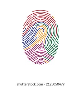 The colorful Finger print (thumbprint) - Illustration , vector, icon