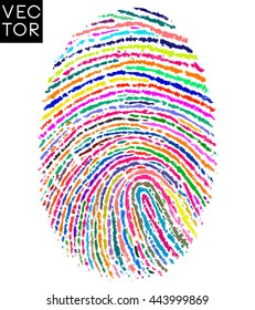 Colorful fingerprint, finger print vector illustration