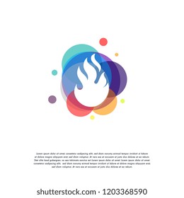 Colorful Fire logo vector, Fire Flame logo designs template, design concept, logo, logotype element for template