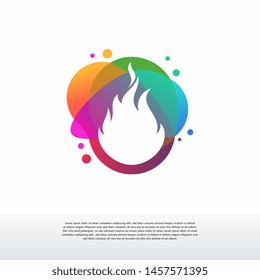Colorful Fire logo vector, Fire Flame logo designs template, design concept, logo, logotype element for template