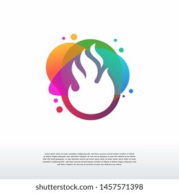 Colorful Fire logo vector, Fire Flame logo designs template, design concept, logo, logotype element for template