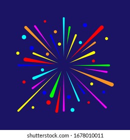 Colorful Fire work design Vector illustration Logo template. color editable