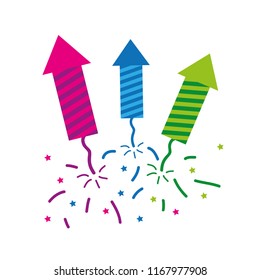 colorful firecracker celebration set vector illustration EPS10