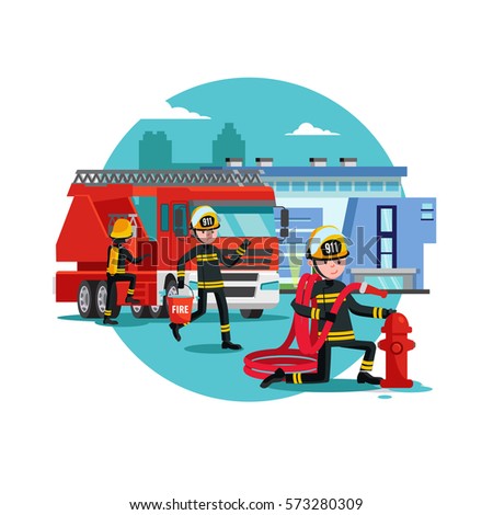 colorful firefighting template fireman rescue brigade stock vector