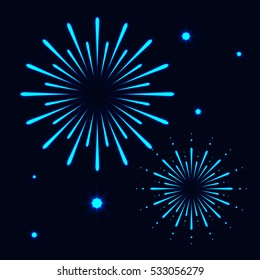Colorful firework abstract background, design element vector illustration