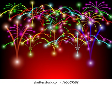 Colorful firework explode festival background. celebration party and festival background. Vector EPS10