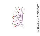 Colorful firework explosion illustration in yellow and blue. Perfect for celebration, festival, New Year, party decoration, holiday design, and festive vector art.
