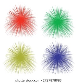 Farbenfrohe Feuerwerk Explosion Starburst Set auf Weiß.