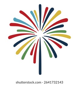 colorful firework festival celebration holiday flat color vector illustration template design