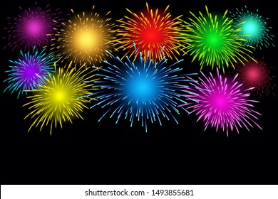 Colorful firework on black background

