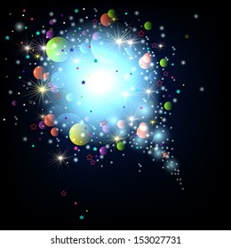 Colorful firework on black background