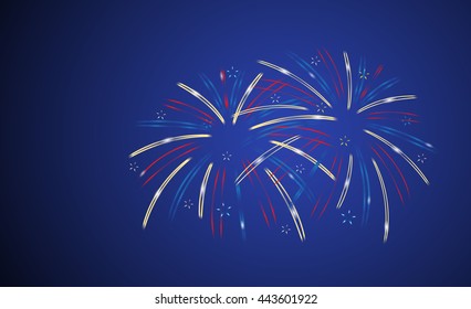 Colorful firework on black background. 
