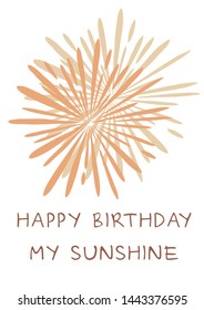 Colorful firework on a white background. Bright illustration. Modern vector design. Happy birthday card. 