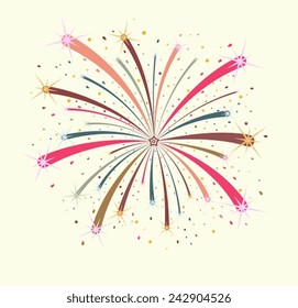Colorful firework on white background
