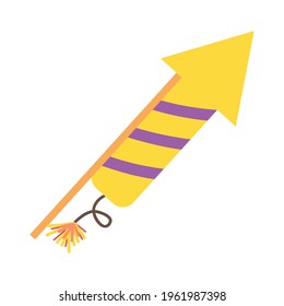 colorful firework rocket on background