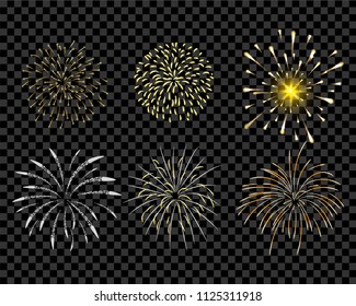 colorful firework set bursting in vector illustration. concept for template for celebration in new year and Christmas festive 