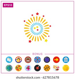Colorful firework vector icon