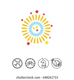 Colorful firework vector icon