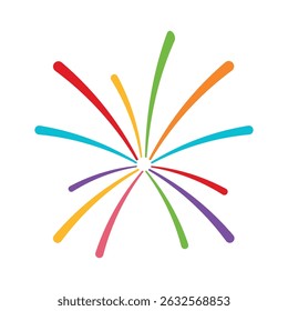 Colorful firework vector illustration for decorative element isolate don transparent background