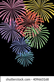 Colorful fireworks background
