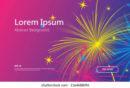 colorful fireworks background minimal shape