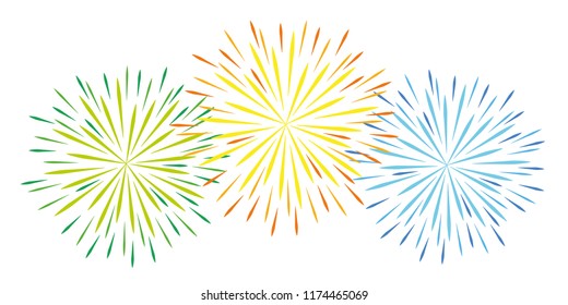 colorful fireworks celebration on white background vector illustration EPS10