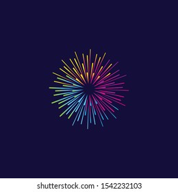 colorful fireworks. celebration vector background, modern and elegant.