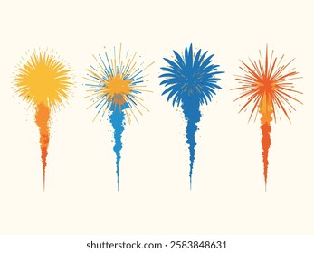 Colorful Fireworks Display illustration design