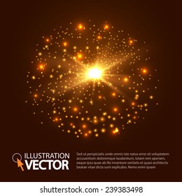 Colorful fireworks. Explosion. Vector illustration