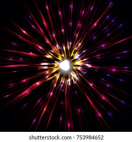 Colorful fireworks, flash .Vector