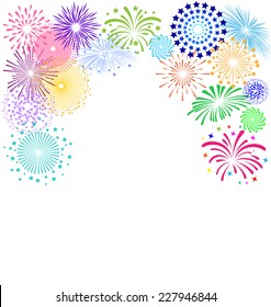 Colorful Fireworks Frame For Celebration Party