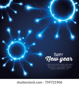 colorful fireworks happy new year background