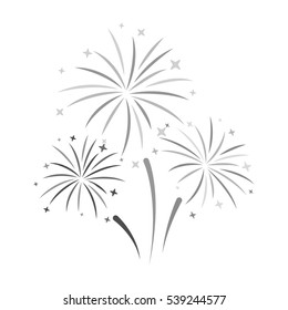 Colorful fireworks icon in monochrome style isolated on white background. Event service symbol stock vector illustration.