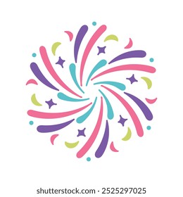 Colorful Fireworks Illustration - 02