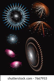 colorful  fireworks, illustration