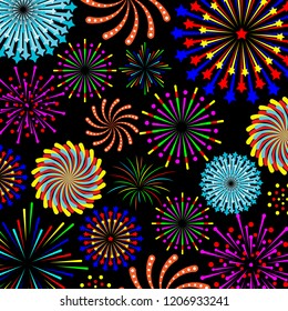 colorful fireworks pattern celebration background